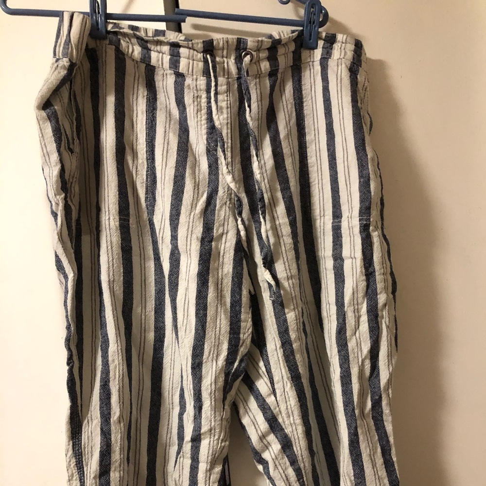 Pinstripe Paper Bag Capris